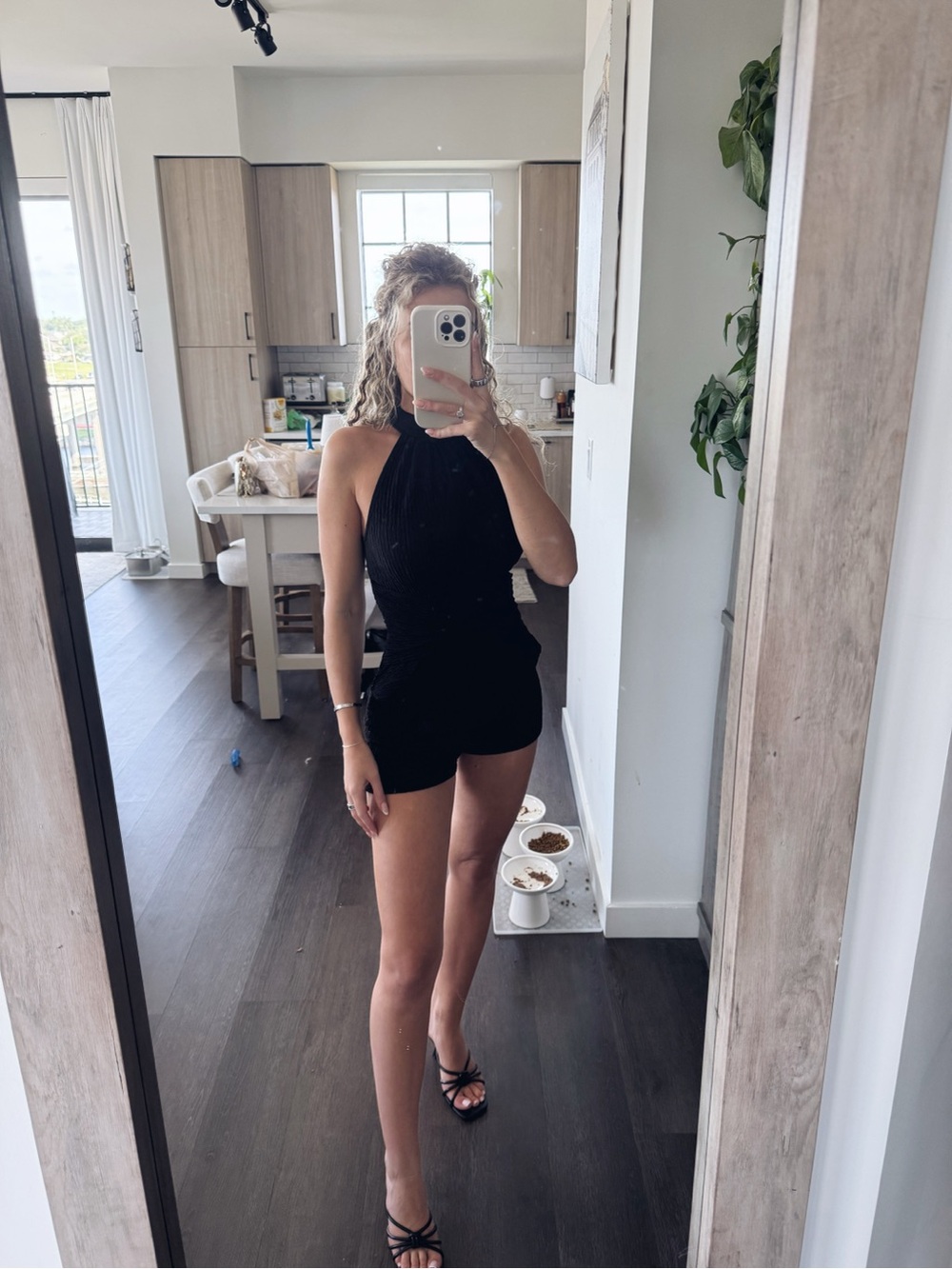 SHEIN Black Halter Romper (Size XS)